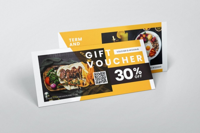 Chuyên in ấn Mẫu Phiếu Quà Tặng - Gift Voucher Ngành Nhà Hàng 01 uy tín đẹp giá rẻ tại TPHCM