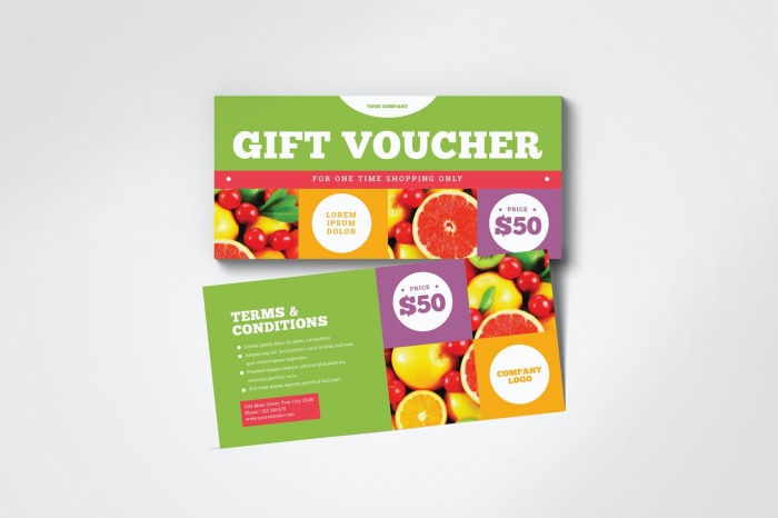 Chuyên in ấn Mẫu Phiếu Quà Tặng - Gift Voucher Ngành Nông Sản 01 uy tín đẹp giá rẻ tại TPHCM